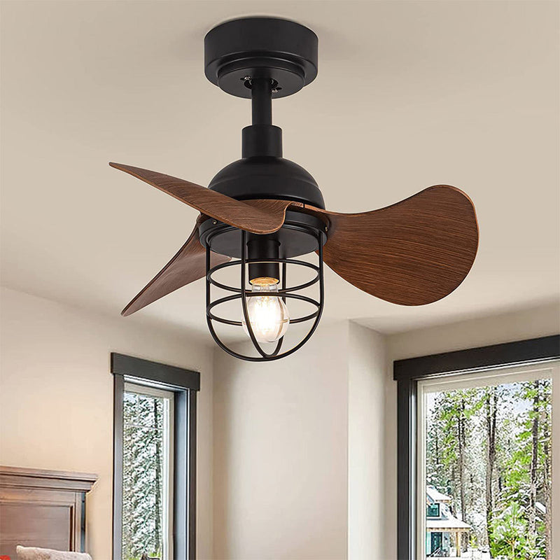 Ceiling Fan with Light – Dark Walnut Design for Small Spaces