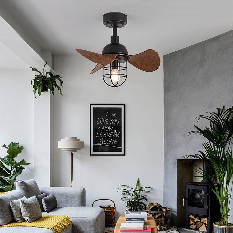 Ceiling Fan with Light – Dark Walnut Design for Small Spaces
