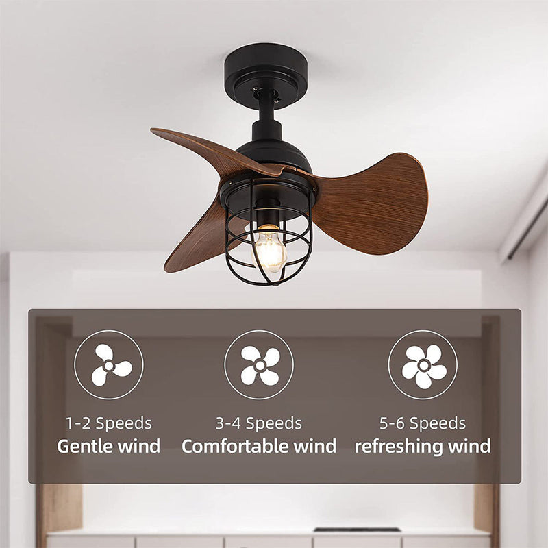 Ceiling Fan with Light – Dark Walnut Design for Small Spaces