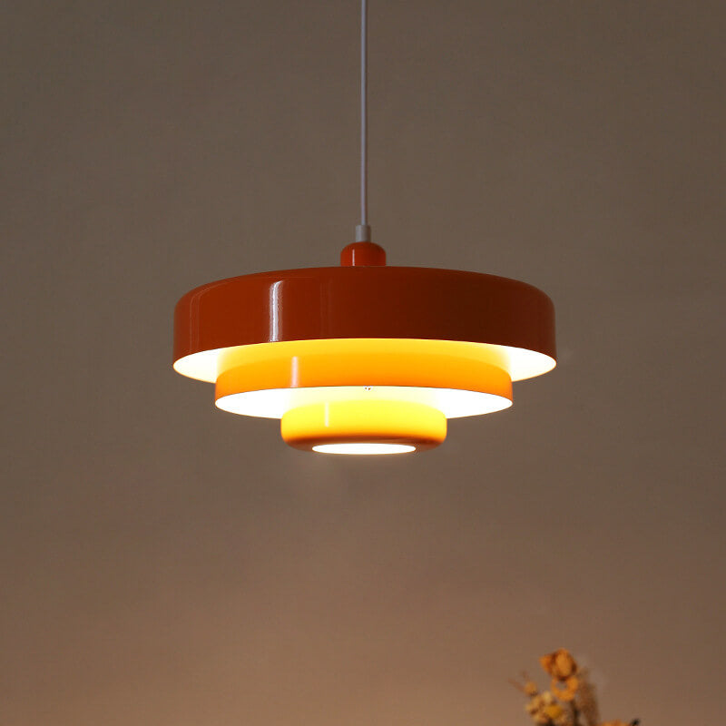 Vintage Multi-Layer Pendant Light – Elegant Metal Design with Soft LED Lighting