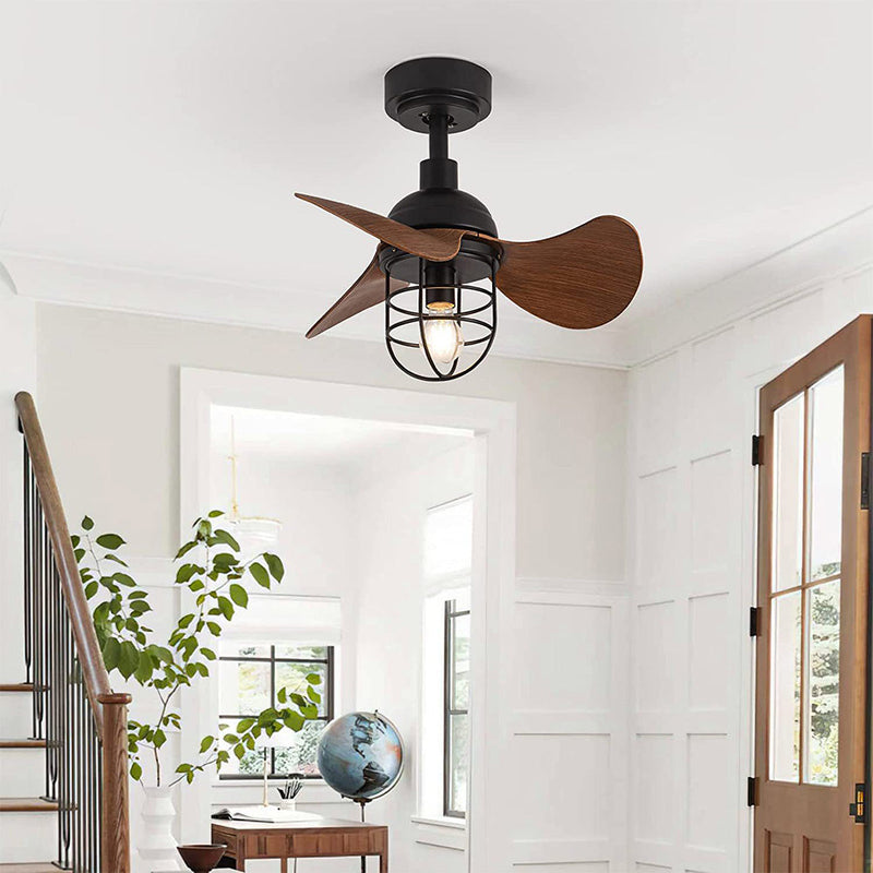 Ceiling Fan with Light – Dark Walnut Design for Small Spaces