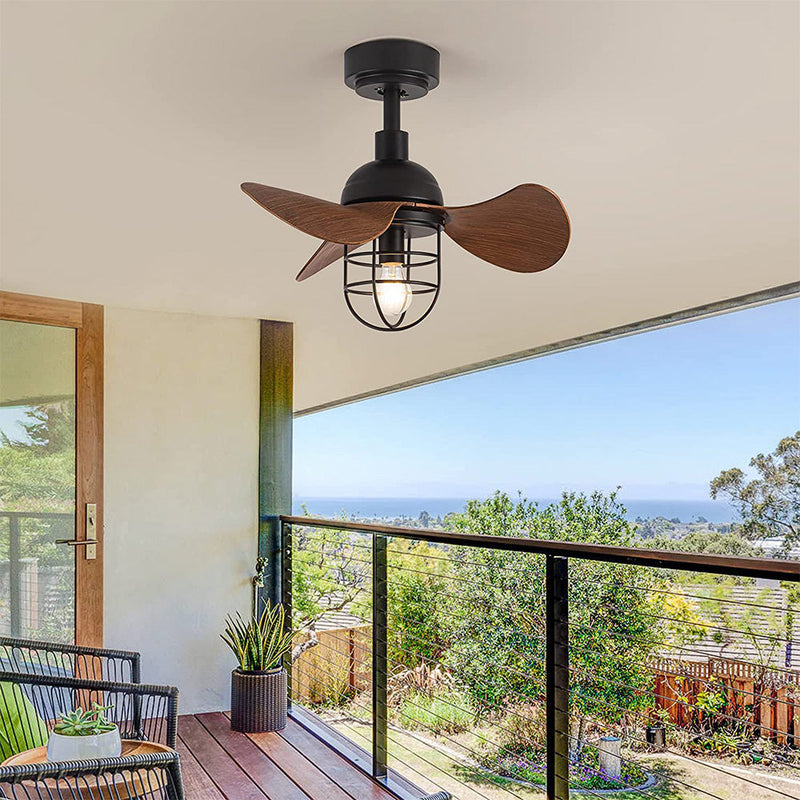 Ceiling Fan with Light – Dark Walnut Design for Small Spaces