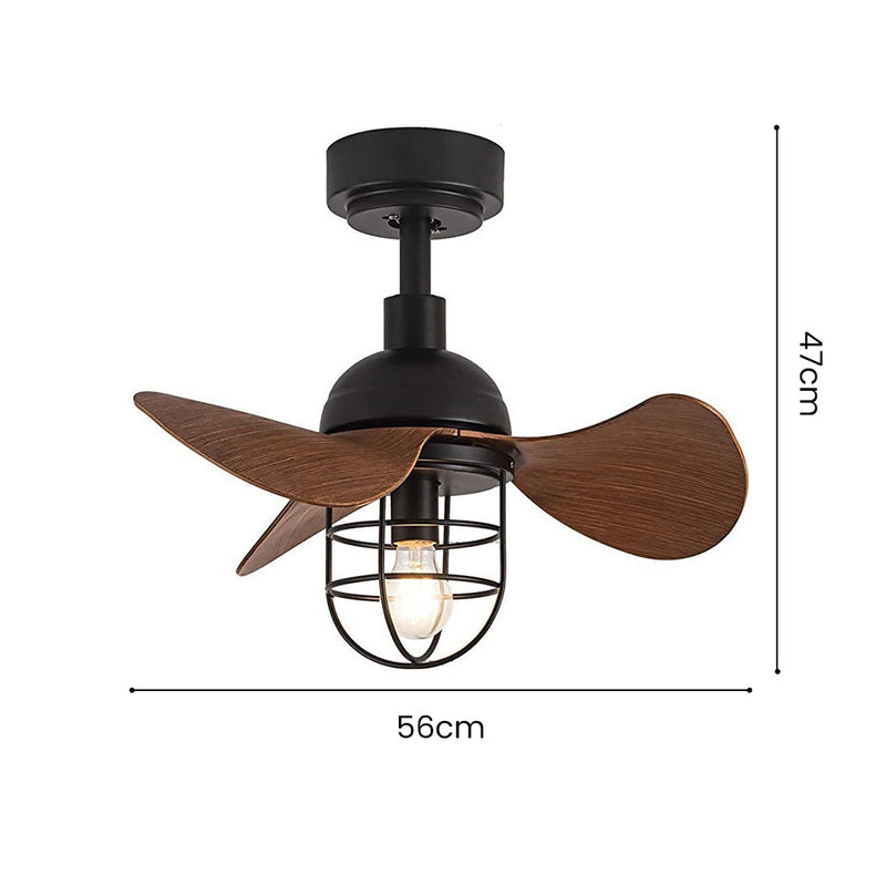 Ceiling Fan with Light – Dark Walnut Design for Small Spaces