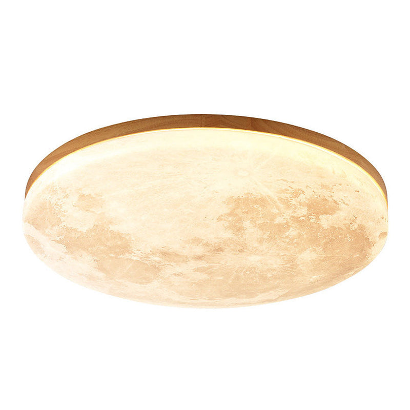 Minimalist Moon LED Ceiling Light – Modern Wood & Acrylic Design