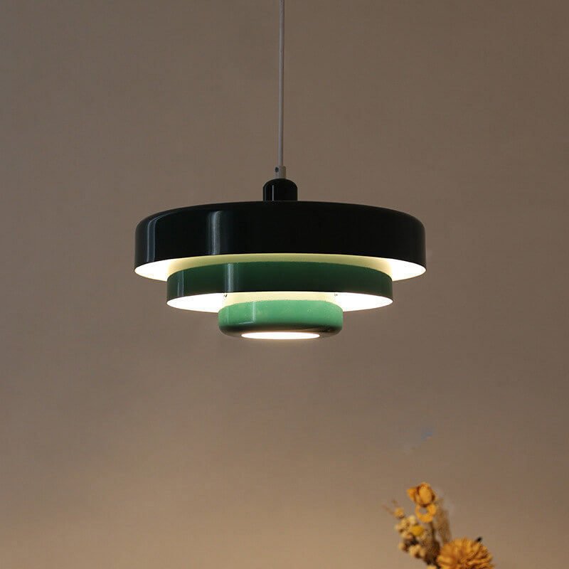 Vintage Multi-Layer Pendant Light – Elegant Metal Design with Soft LED Lighting