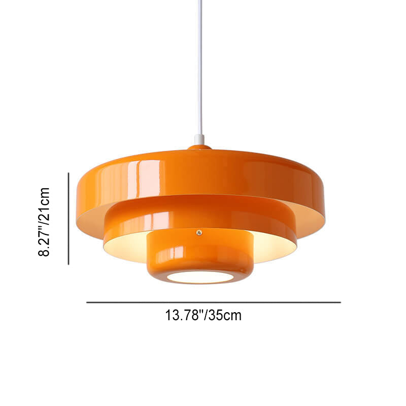 Vintage Multi-Layer Pendant Light – Elegant Metal Design with Soft LED Lighting