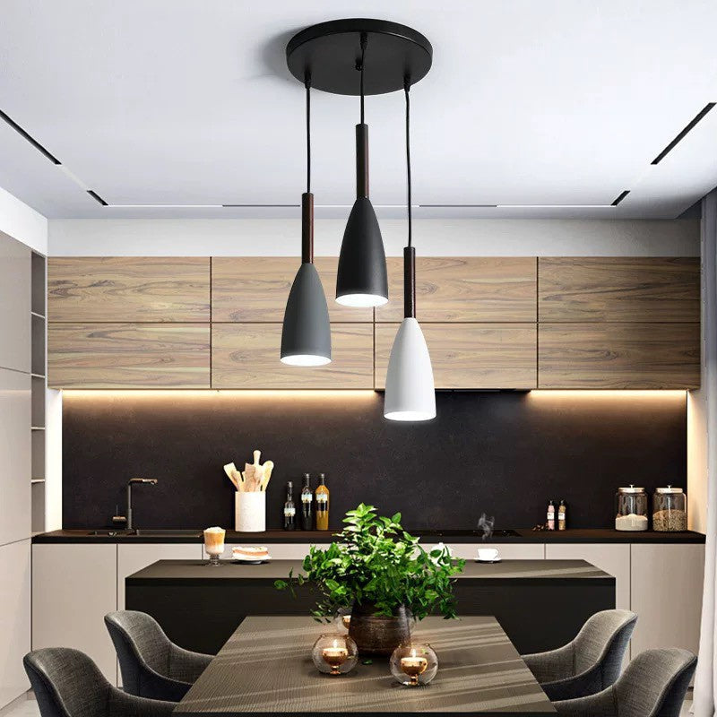 Modern Scandinavian Triple Pendant Light – Adjustable Aluminum Design