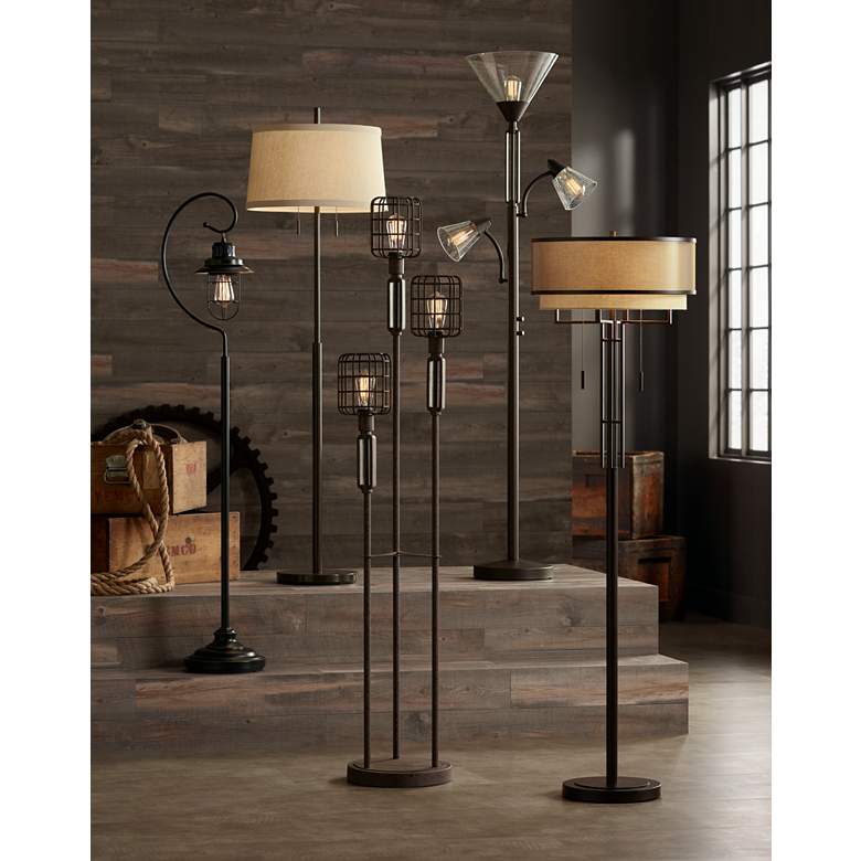 Bronze Double-Shade Floor Lamp