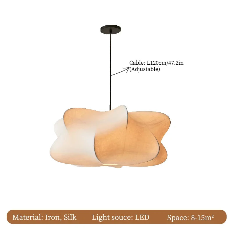 Wabi-Sabi Silk Pendant Light – Elegant Japanese-Inspired Lighting