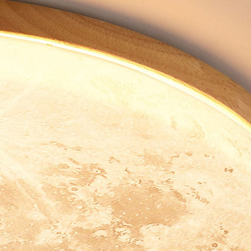 Minimalist Moon LED Ceiling Light – Modern Wood & Acrylic Design