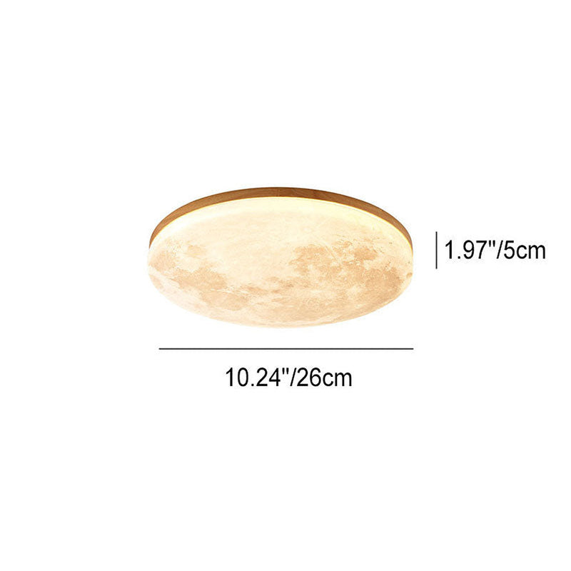 Minimalist Moon LED Ceiling Light – Modern Wood & Acrylic Design