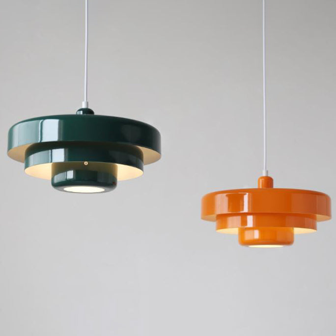 Vintage Multi-Layer Pendant Light – Elegant Metal Design with Soft LED Lighting