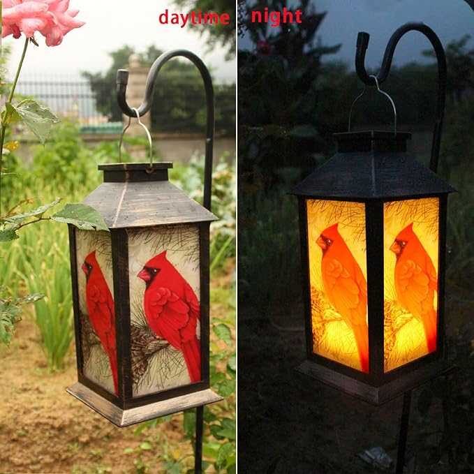 CardinalGlow Solar Lantern – Elegant & Warm Outdoor Lighting