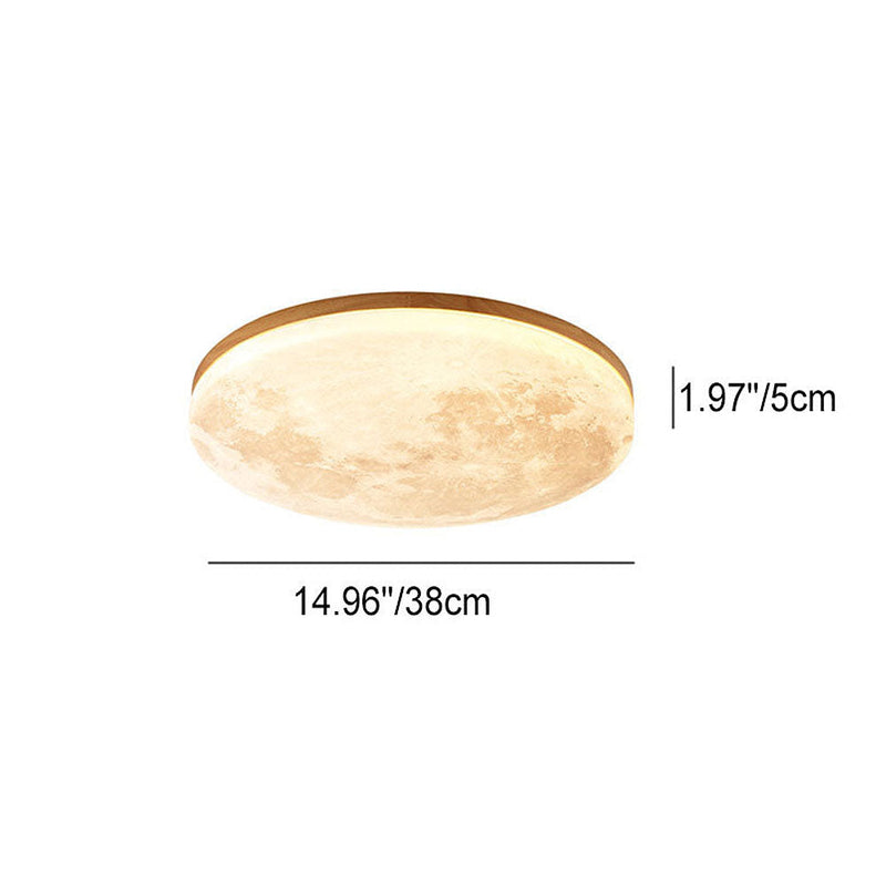 Minimalist Moon LED Ceiling Light – Modern Wood & Acrylic Design