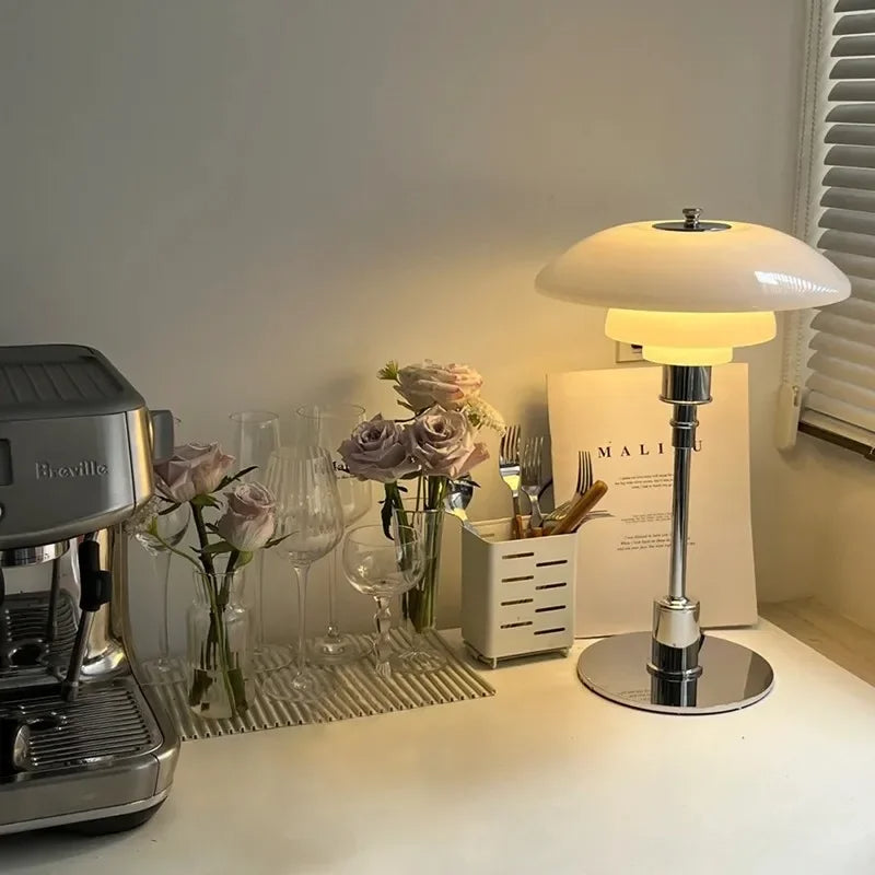 Fjord Scandinavian Table Lamp – Elegant Glass &amp; Metal Design for Living Room & Bedroom