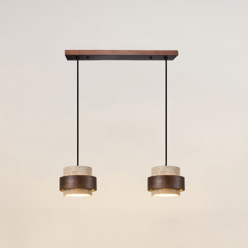 Ascend Wabi-Sabi Bedside Lamp – Retro Minimalist Design in Travertine & Wood