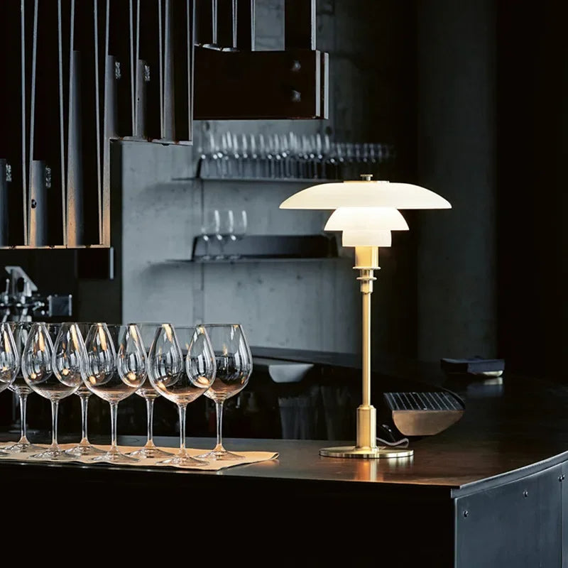 Fjord Scandinavian Table Lamp – Elegant Glass &amp; Metal Design for Living Room & Bedroom