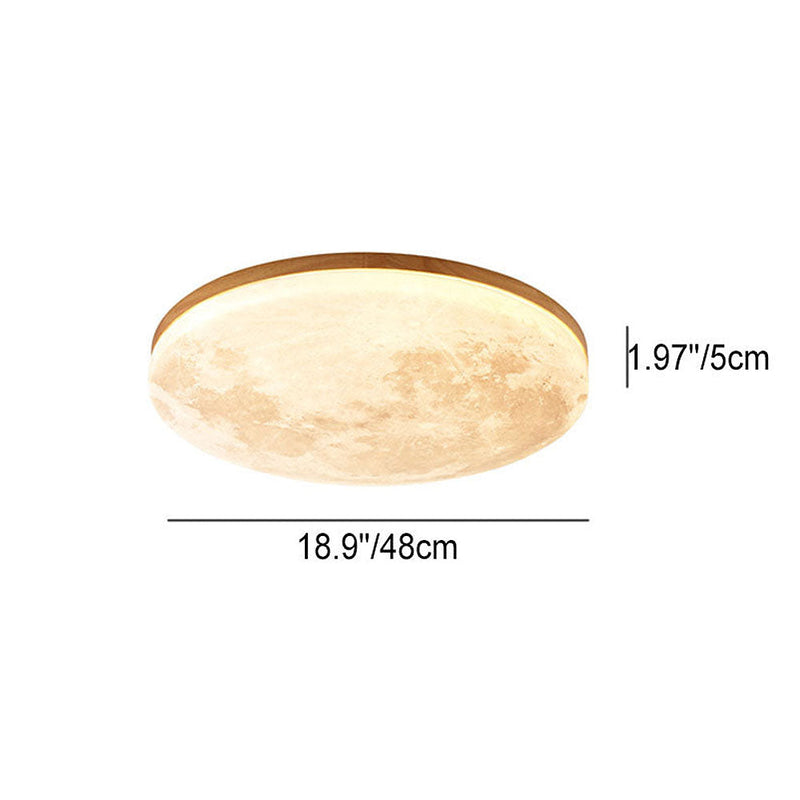 Minimalist Moon LED Ceiling Light – Modern Wood & Acrylic Design