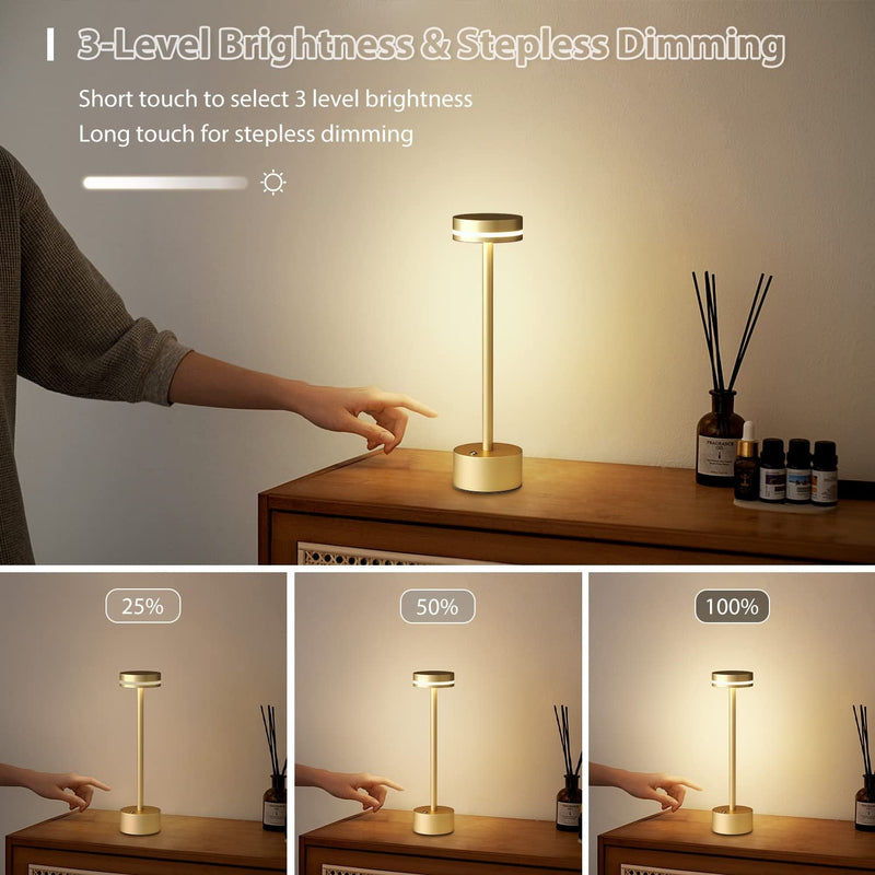 Cordless Table Lamp – Rechargeable Modern LED Light for Home & Outdoor