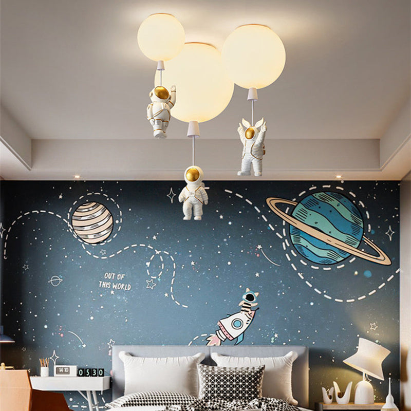 Astronaut Moon LED Pendant Light – Unique Space-Themed Ceiling Lamp