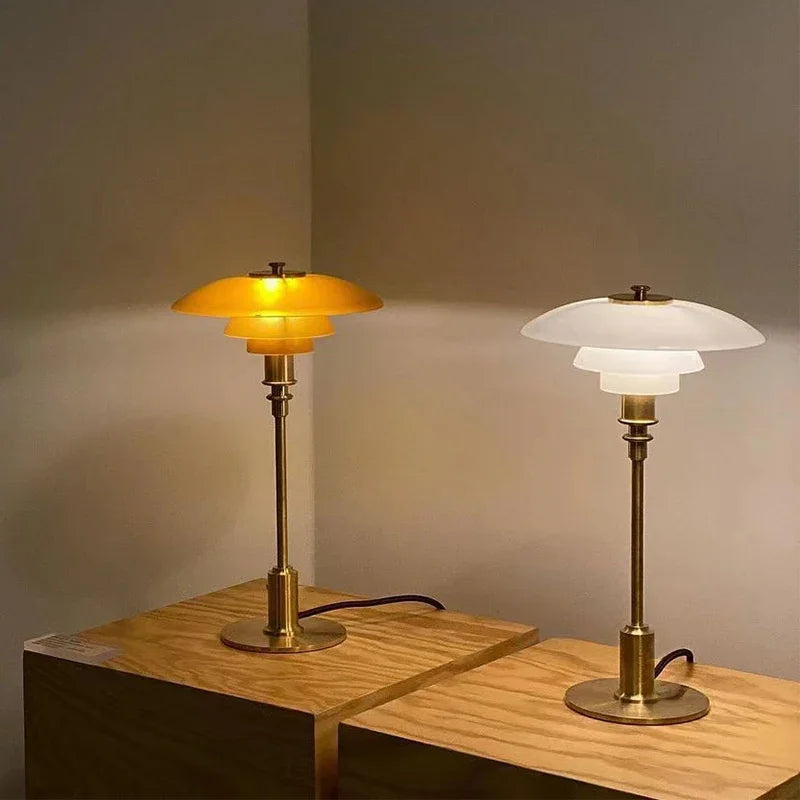 Fjord Scandinavian Table Lamp – Elegant Glass &amp; Metal Design for Living Room & Bedroom