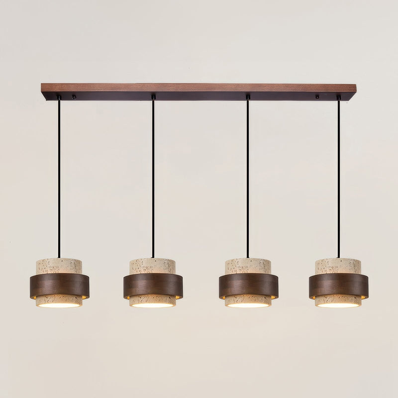 Ascend Wabi-Sabi Bedside Lamp – Retro Minimalist Design in Travertine & Wood