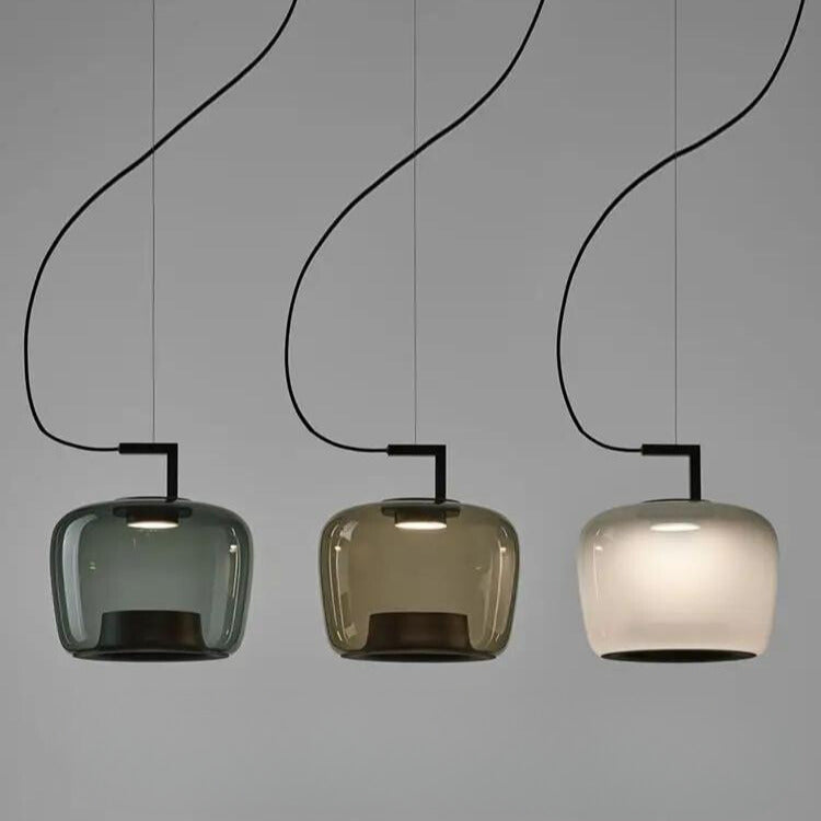 Modern LED Pendant Light – Glass &amp; Aluminum Fixture for Kitchen & Dining
