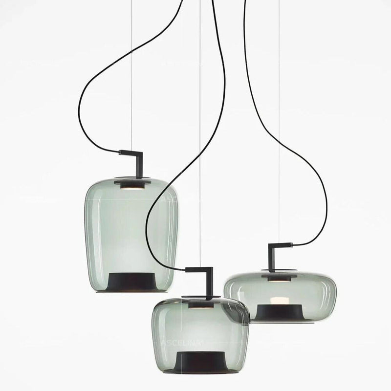 Modern LED Pendant Light – Glass &amp; Aluminum Fixture for Kitchen & Dining