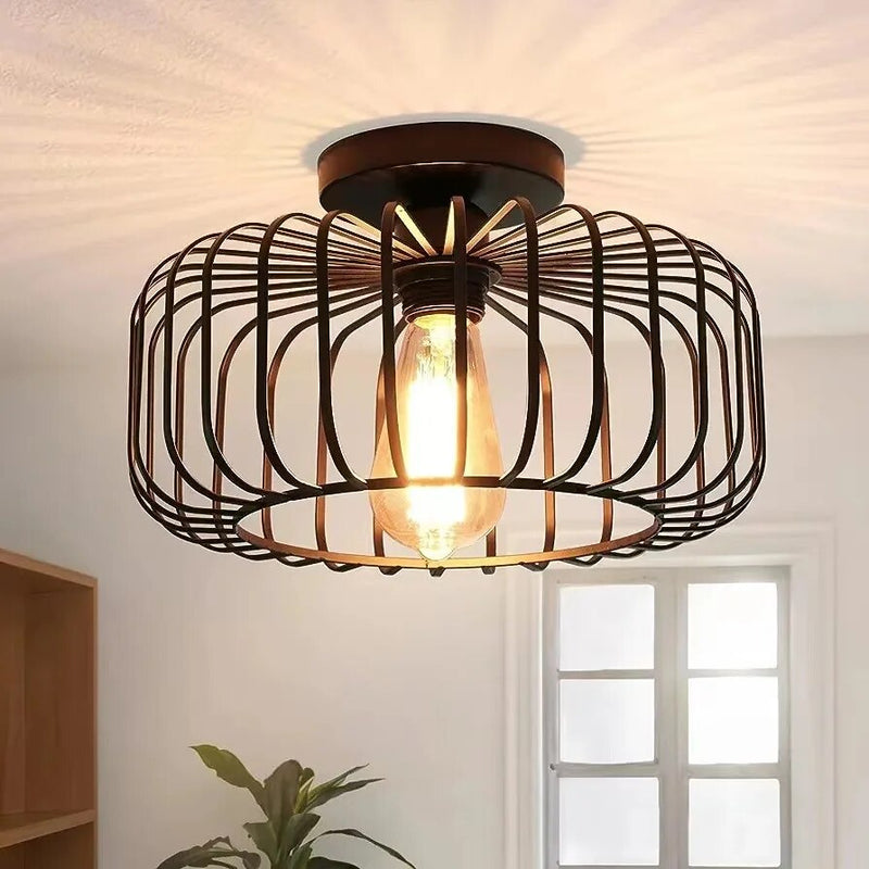 Birdcage Ceiling Light – Elegant Warm Lighting with E26 Compatibility