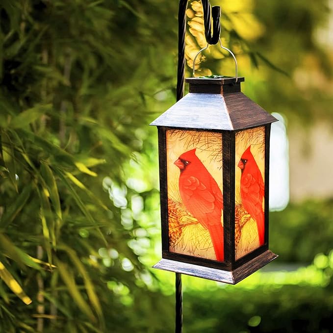 CardinalGlow Solar Lantern – Elegant & Warm Outdoor Lighting