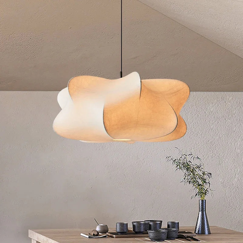 Wabi-Sabi Silk Pendant Light – Elegant Japanese-Inspired Lighting