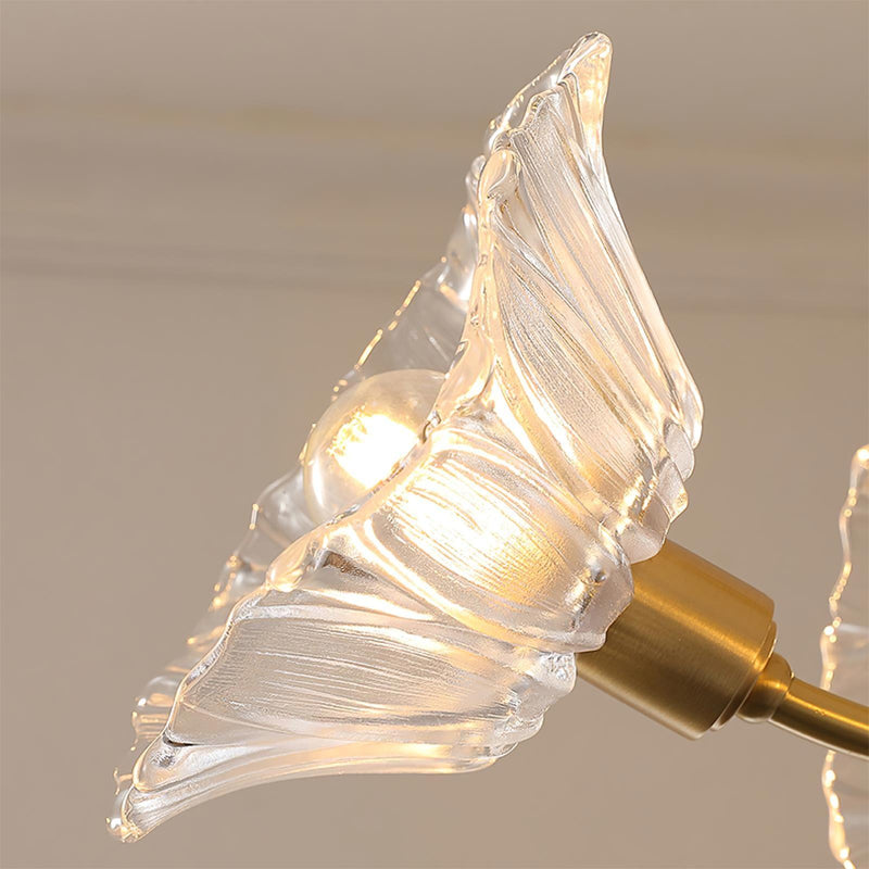 Kalin Glass &amp; Brass Chandelier – Elegant Floral Design for Living & Dining Rooms
