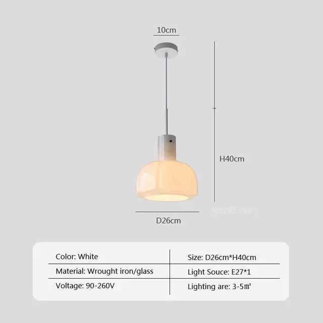 Arctic LED Nordic Pendant Light – Modern Glass & Metal Design with Adjustable Height