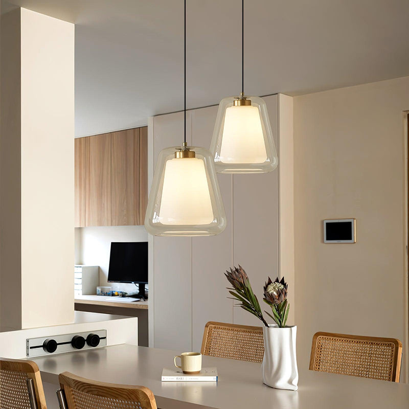 Lucinda Glass Pendant Light – Modern LED Design with Metal Base