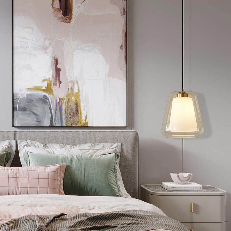 Lucinda Glass Pendant Light – Modern LED Design with Metal Base