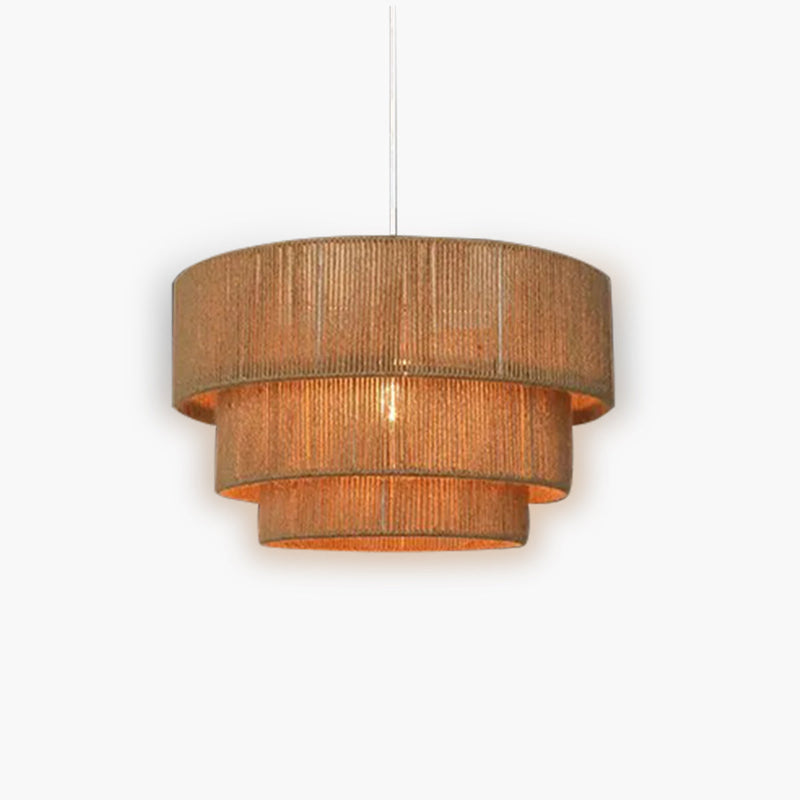 Modern Metal & Natural Rope Pendant Light – Eco-Friendly LED Design
