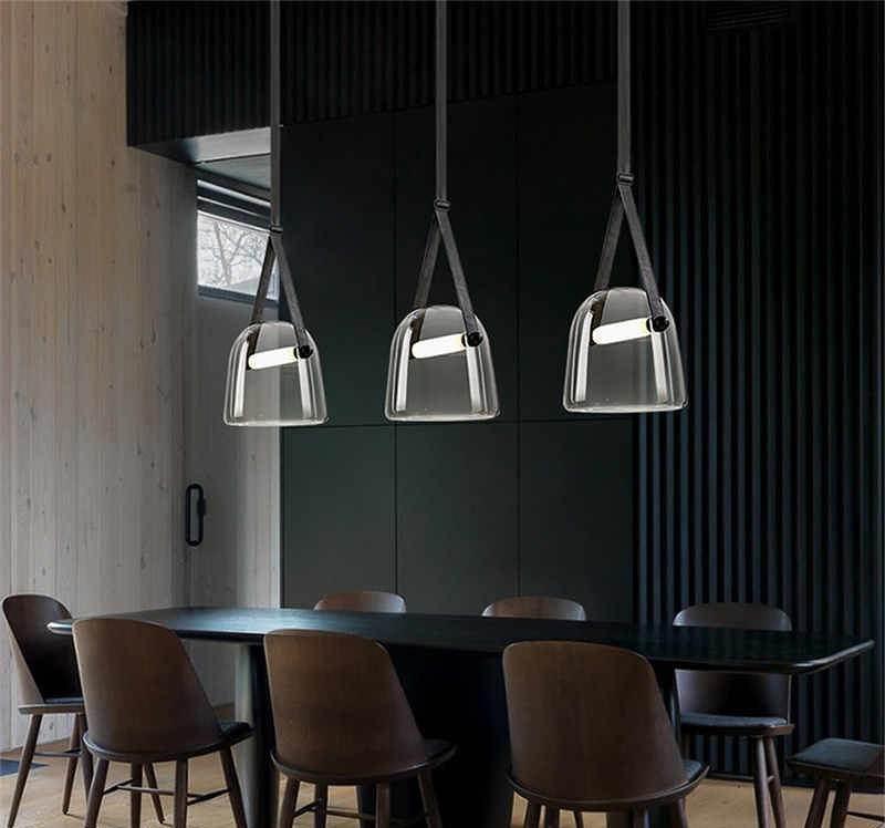 Mona Minimalist Pendant Light – Elegant Metal & Glass LED Design