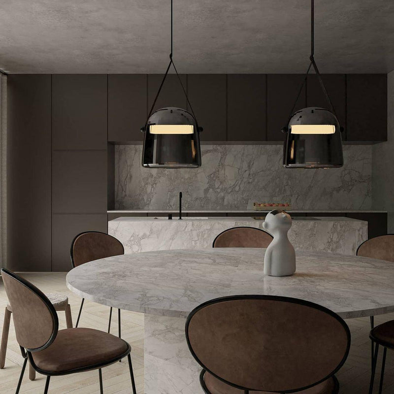 Mona Minimalist Pendant Light – Elegant Metal & Glass LED Design