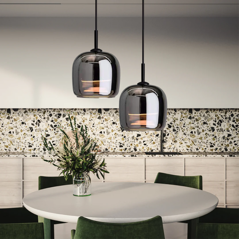 Nordic Black Glass Pendant Light – Elegant Modern Design with LED Lighting