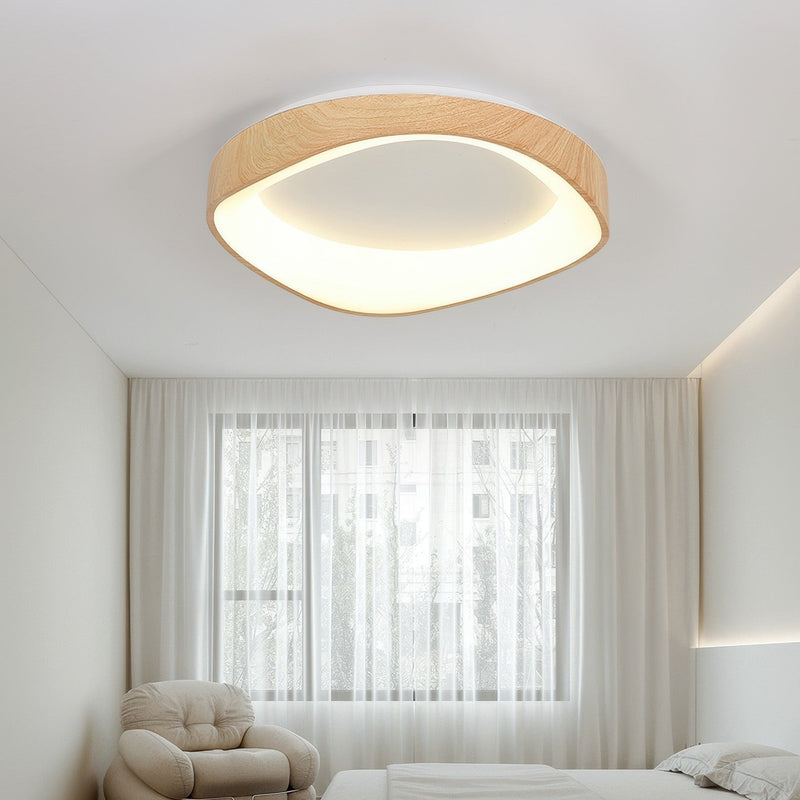 Nordic Artistic LED Ceiling Light – Modern Wood & Metal Design with Soft Illumination