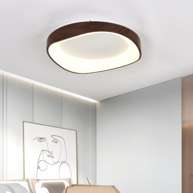 Nordic Artistic LED Ceiling Light – Modern Wood & Metal Design with Soft Illumination