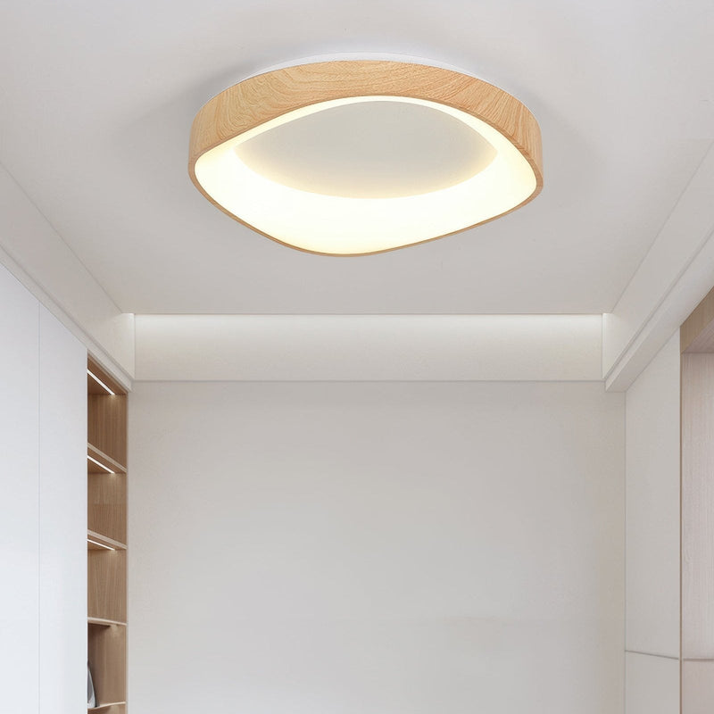 Nordic Artistic LED Ceiling Light – Modern Wood & Metal Design with Soft Illumination