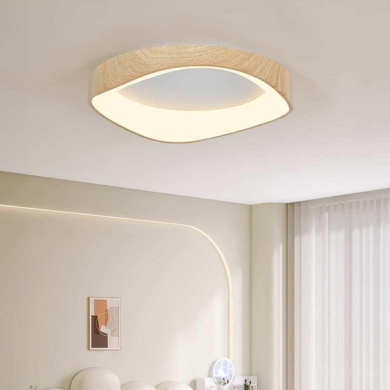 Nordic Artistic LED Ceiling Light – Modern Wood & Metal Design with Soft Illumination