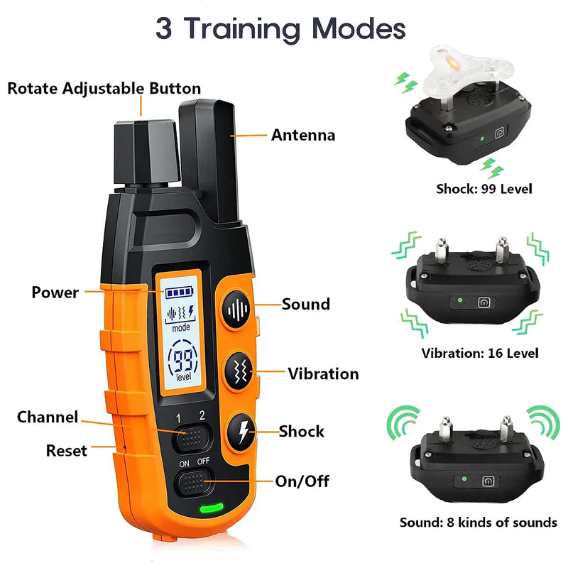 Premium 1000m Waterproof & Rechargeable Dog Training Collar