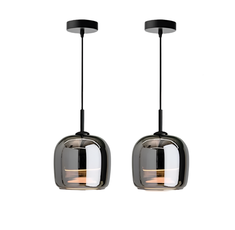Nordic Black Glass Pendant Light – Elegant Modern Design with LED Lighting