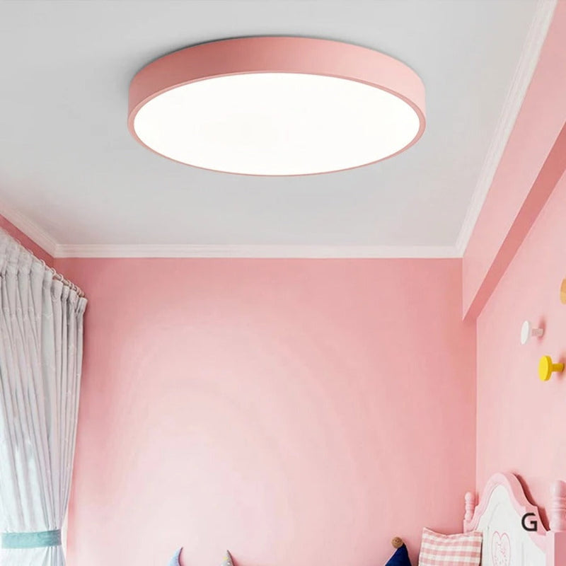 Nordic Wooden Macaroon LED Ceiling Light – Modern Wood & Metal Design