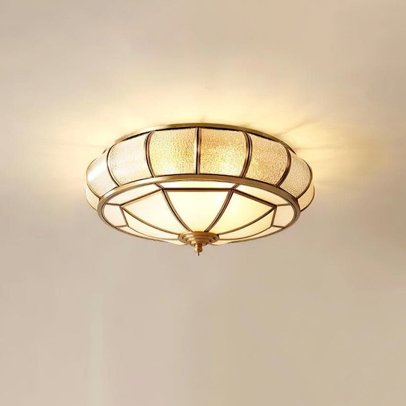 Round Textured Glass LED Ceiling Light – Elegant & Modern for Bedroom &amp; Living Room