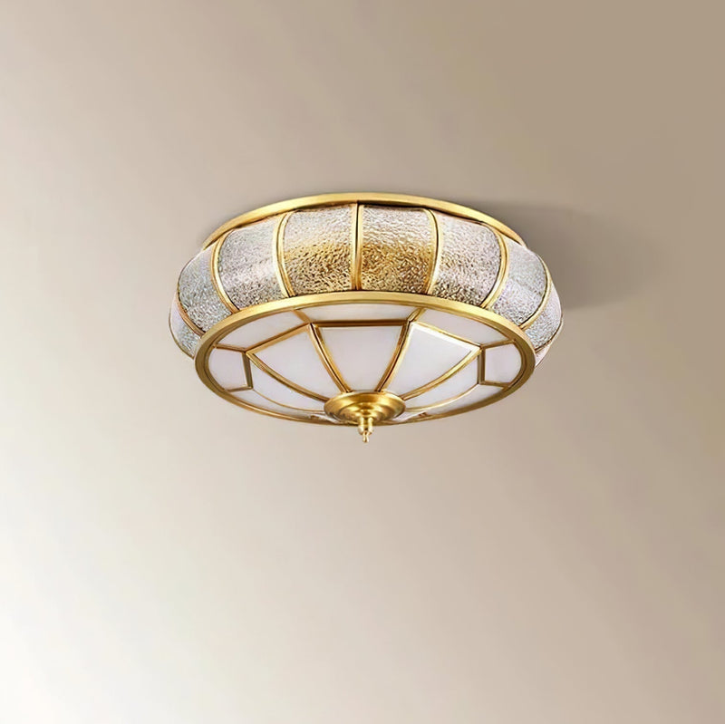 Round Textured Glass LED Ceiling Light – Elegant & Modern for Bedroom &amp; Living Room