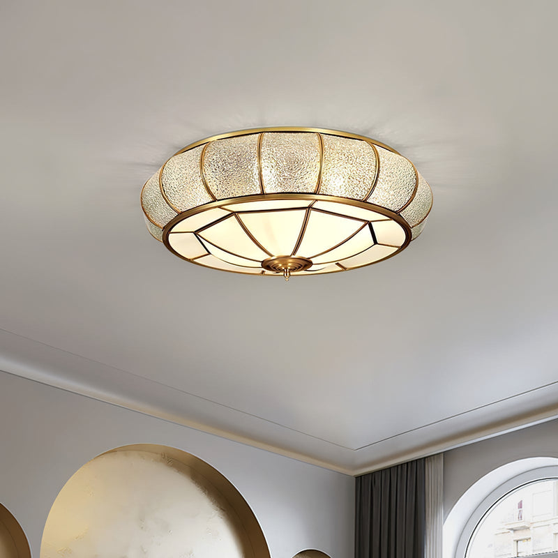 Round Textured Glass LED Ceiling Light – Elegant & Modern for Bedroom &amp; Living Room