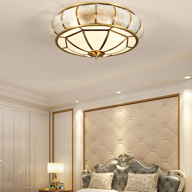 Round Textured Glass LED Ceiling Light – Elegant & Modern for Bedroom &amp; Living Room